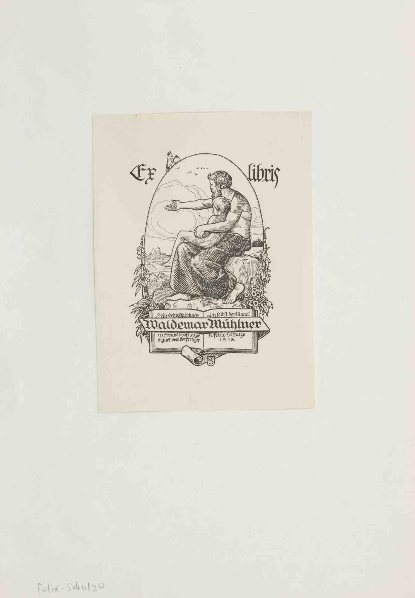Ex Libris Waldemar Muhlner - Etching - Early 20th Century
