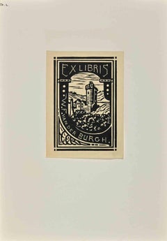  Ex Libris  - W.F. Van Der Burgh - Woodcut - Mid 20th Century