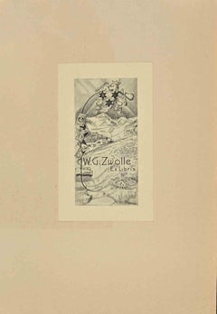 Ex Libris W.G.Zwolle - gravure sur bois - 1940