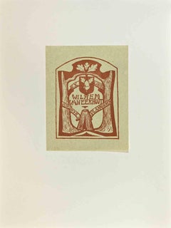 Ex Libris - Wilhem Vaneekhout - Woodcut - Mid-20th century