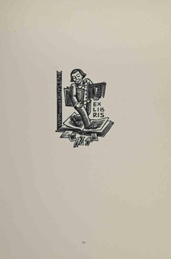 Ex-Libris - Wim Kuylen - woodcut - Mid 20th Century