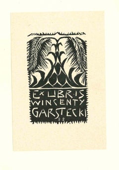 Libris Wincenty Garstecki - Original Holzschnitt - Mitte des 20. Jahrhunderts