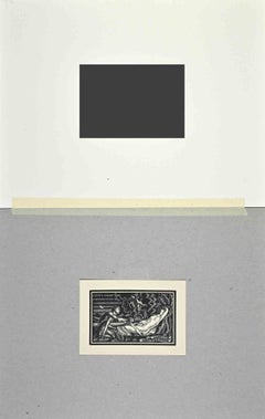 Ex Libris - Mujer perfeccionada - Xilografía - Mediados del siglo XX