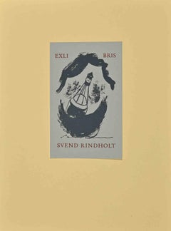 Vintage  Ex Libris - Woodcut - Mid 20th Century