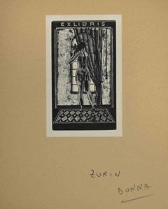Ex-Libris - woodcut- Mid 20th Century