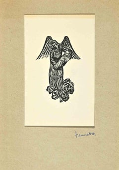Vintage Ex Libris - Woodcut - Mid 20th Century