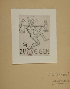 Ex-Libris Zu Eigen - woodcut - Mid 20th Century
