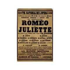 Exquise affiche Art nouveau de 1898 - 500e représentation de Roméo & Juliette