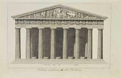 Antique Exterior of the Parthenon - Lithograph - 1862