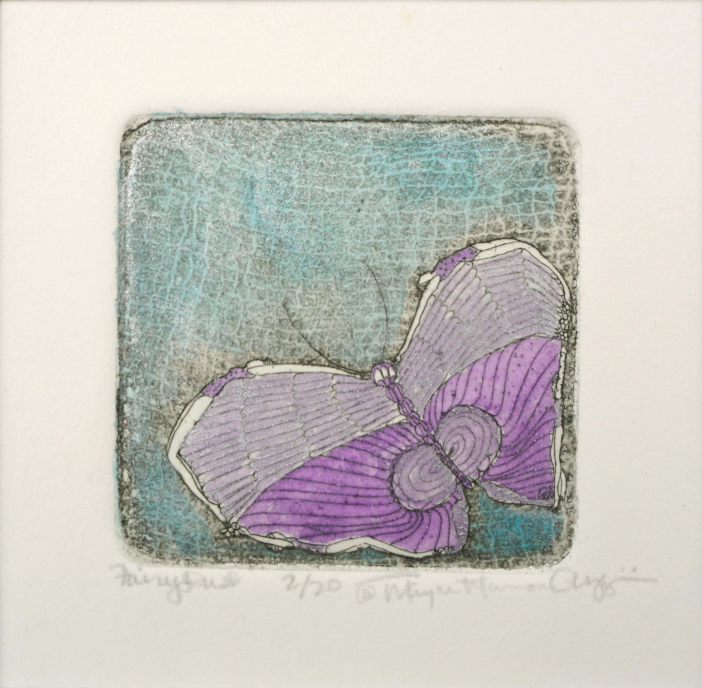 „“Fairy Rush““ – handgefärbte, schillernde Schmetterlingslithographie, 2/20 – Print von Unknown