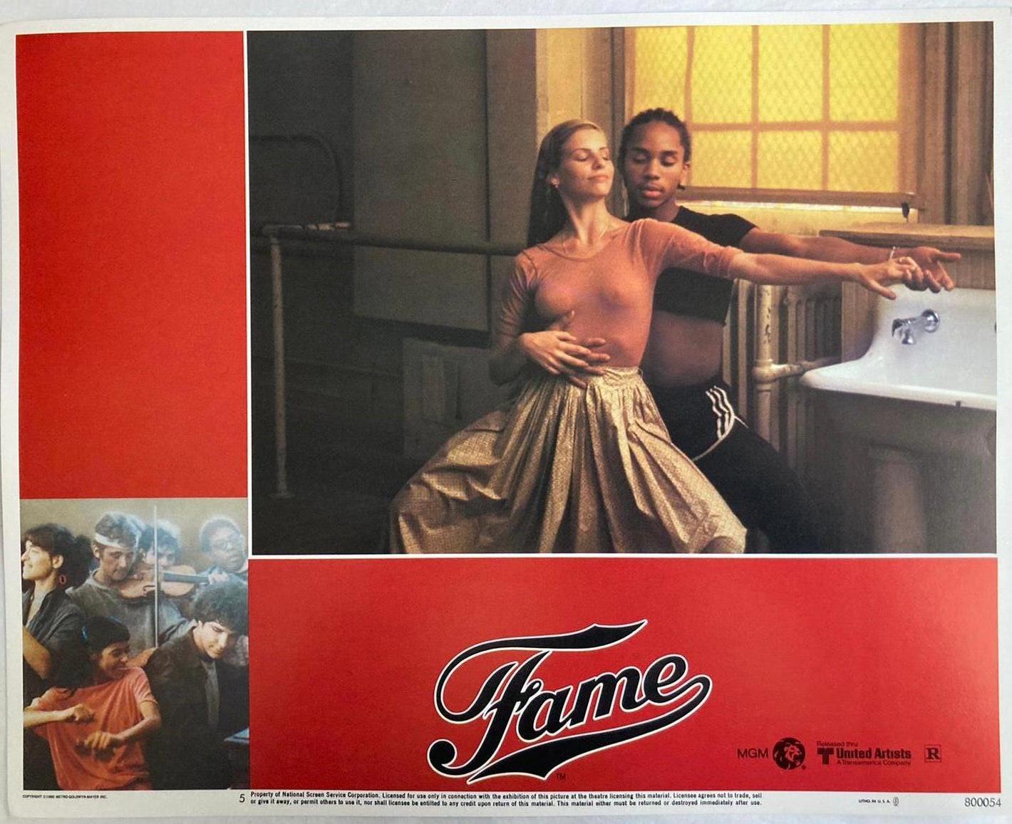 Figurative Print de Unknown - Fama - Original Vintage 1980 Película Cine Lobby Card
