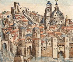 Fantasy View of Lithuania, Woodcut by Hartmann Schedel