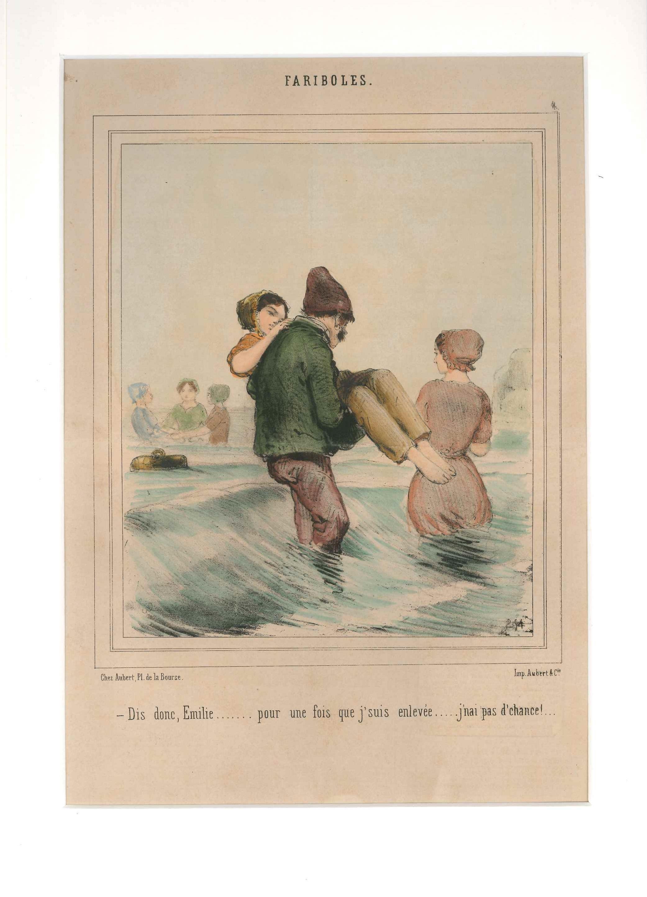 Figurative Print de Unknown - Fariboles - Litografía original de artista francés desconocido - 1800