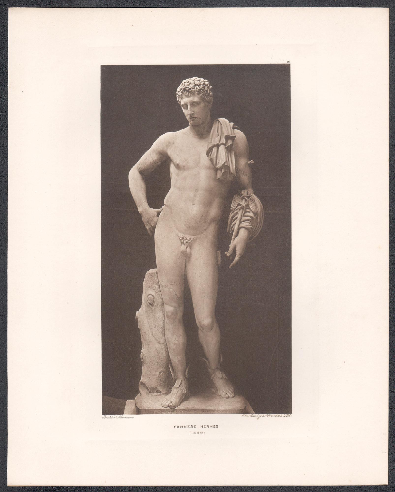 Hermes Farnesio, Museo Británico Antigüedad romana Escultura clásica Fotograbado - Print de Unknown