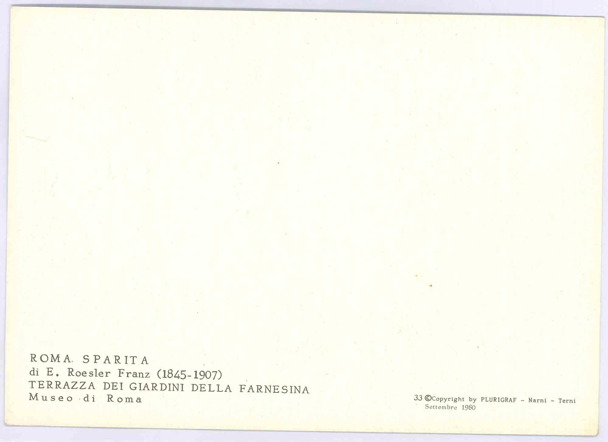 Jardín de la Farnesina, Roma - Postal vintage - Años 80 - Print de Unknown