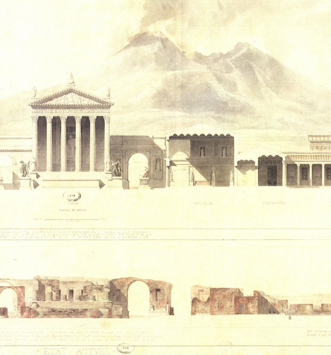 F.E. Callet 'Restauration du Forum de Pompei' 1984- Offset Lithograph 1