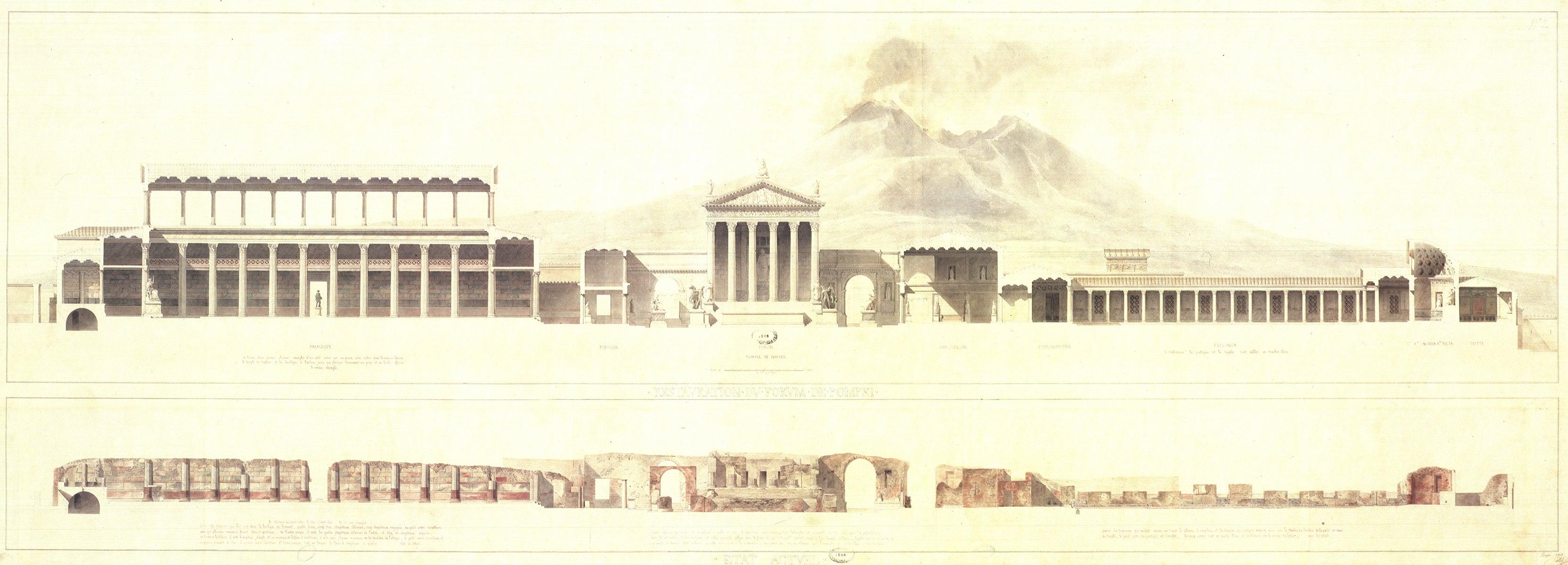 F.E. Callet 'Restauration du Forum de Pompei' 1984- Offset Lithograph 2