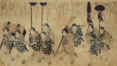 Festival Procession Of A Daimyo – Original Holzschnitt-Druck