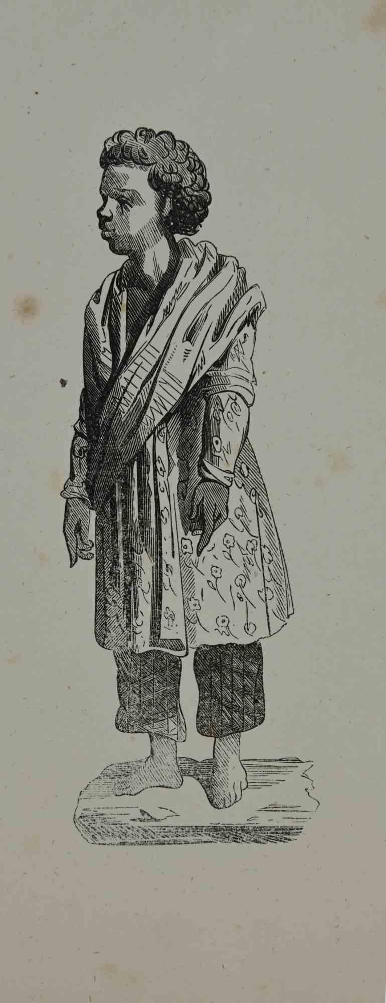 Unknown Figurative Print - Figure - Costumes  - Lithograph - 1862
