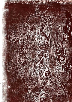 Figura nel marrone - Litografia originale - Anni '70