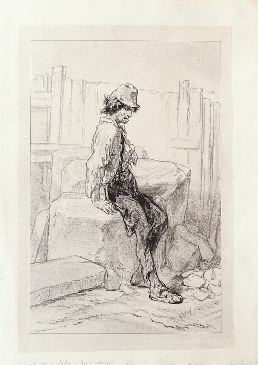 Unknown Figurative Print - Figure - Original Lithograph - 19th Century