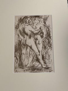 Figure - Original Lithograph by L. Sasso - 20th Century