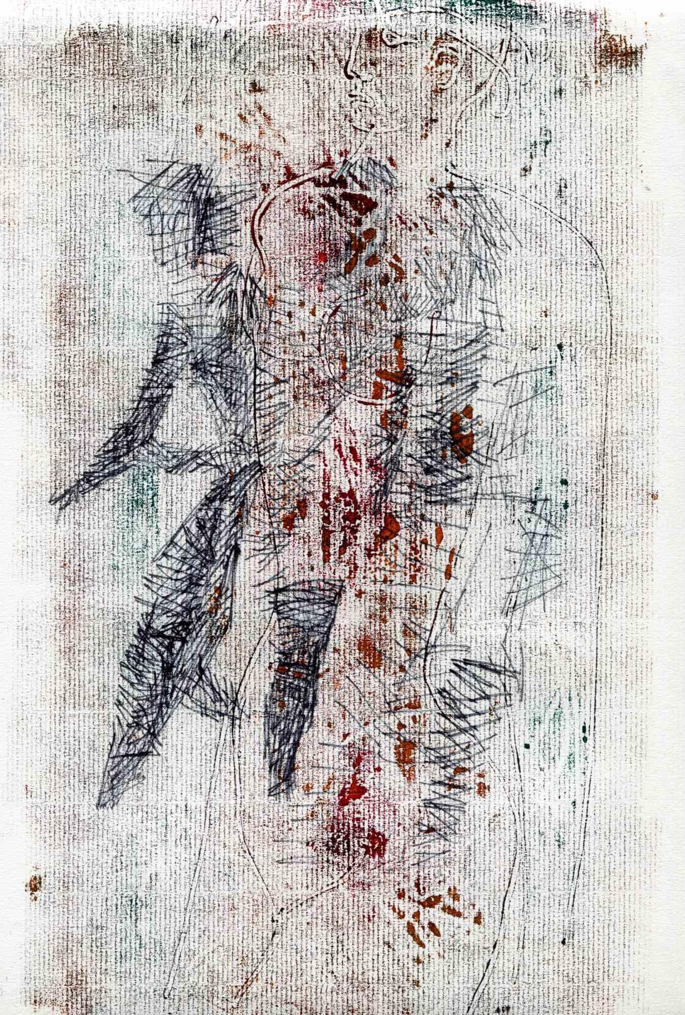 Unknown Figurative Print - Figure - Original Lithograph - Mid-20th Century