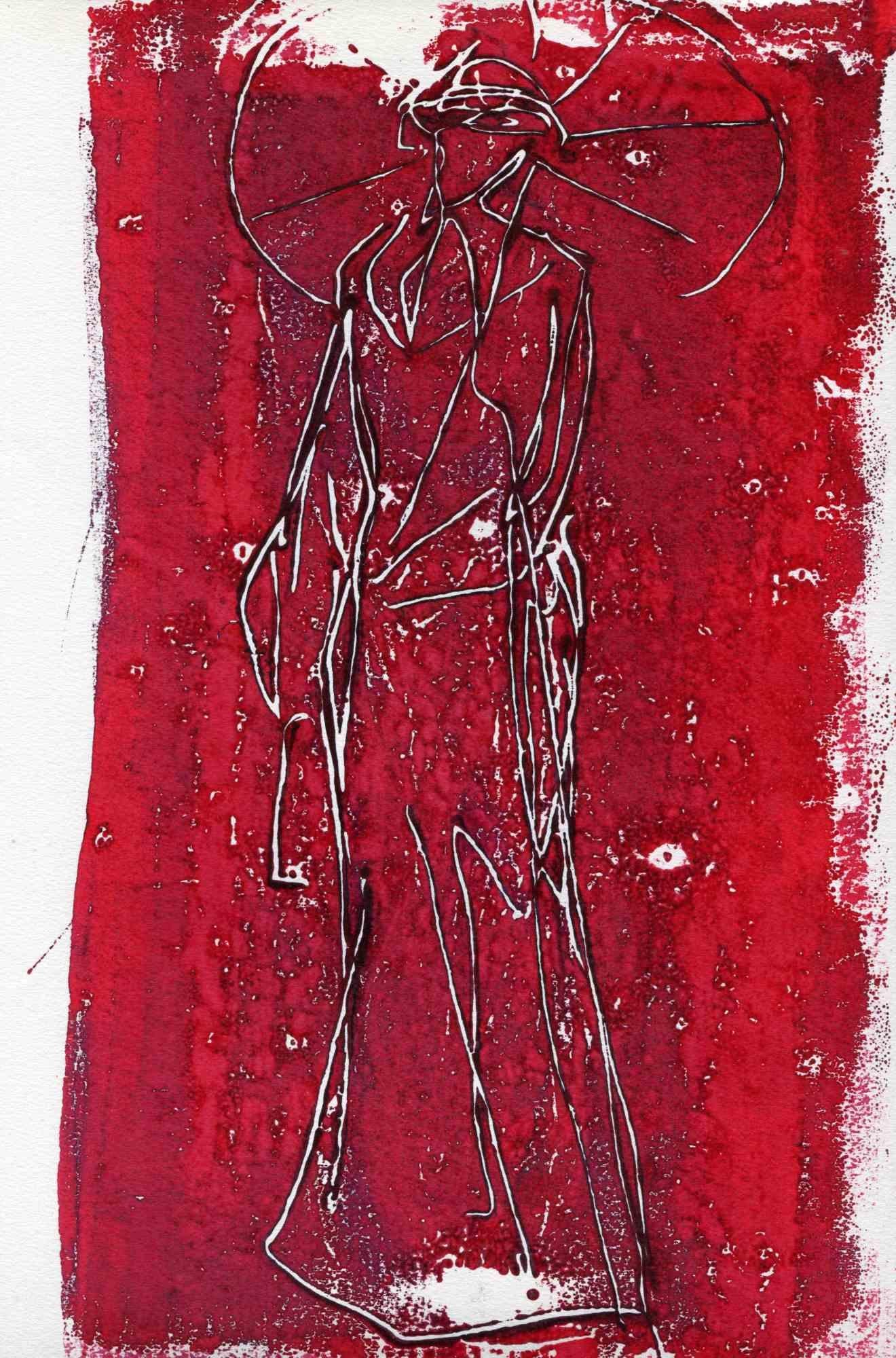 Unknown Figurative Print - Figure - Original Lithograph - Mid-20th Century