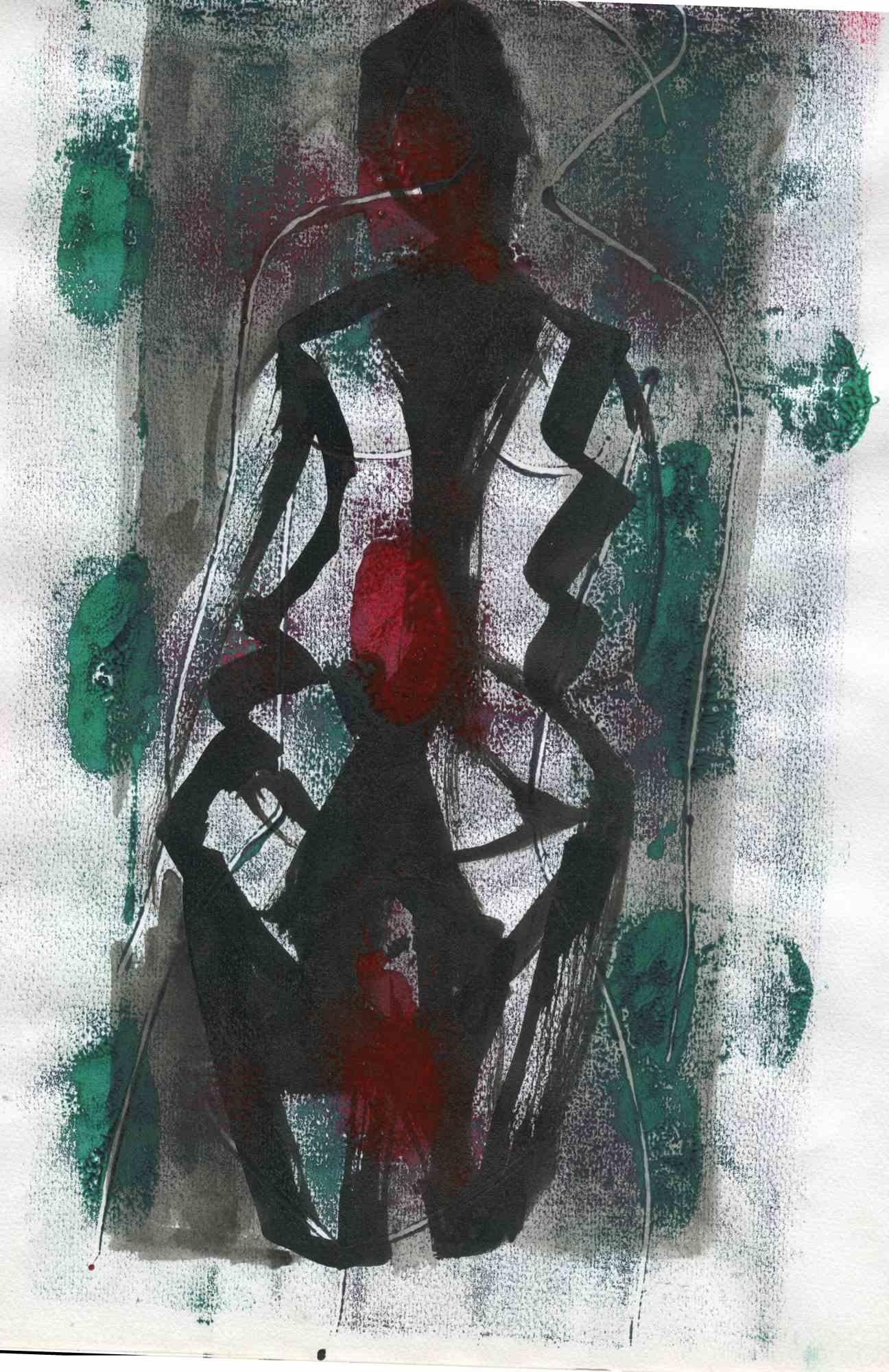 Unknown Figurative Print - Figure - Original Lithograph - Mid-20th Century