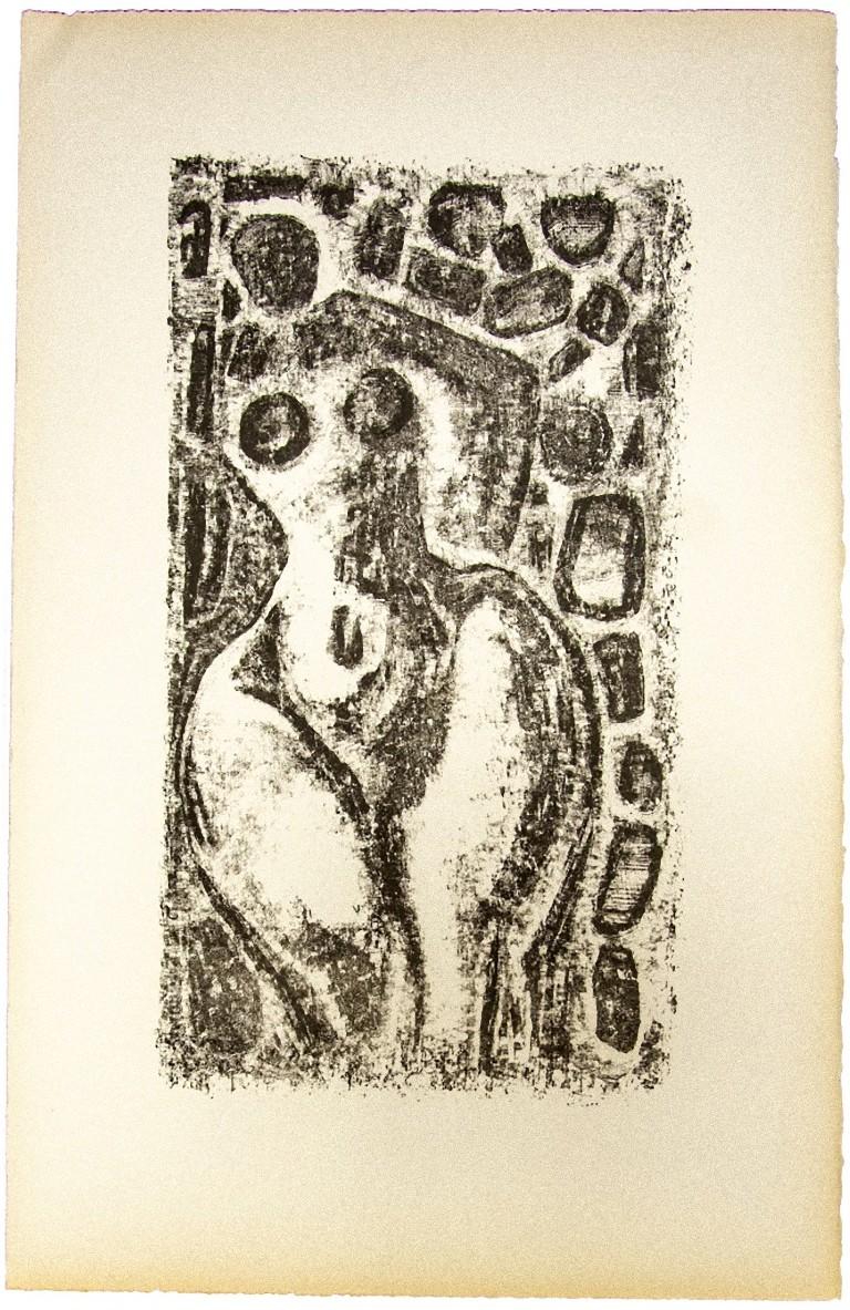 Unknown Figurative Print - Figure - Original Lithograph on Paper - 1950s