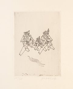 Figures Cubistes, Cubist Etching by Georges Papazoff