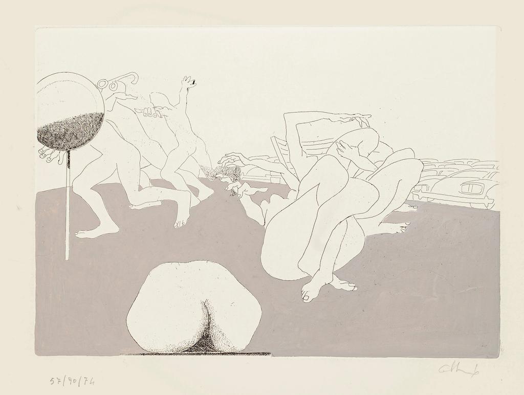 Unknown Figurative Print – Figuren – Original-Radierung – Ende des 20. Jahrhunderts