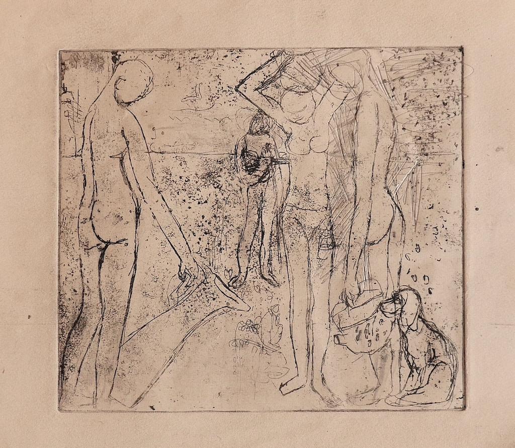 Figures -  Etching - Mid-20th Century