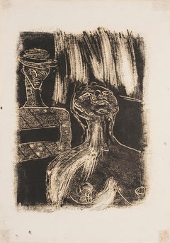 Figures - Monotype on Paper - 1950 ca.