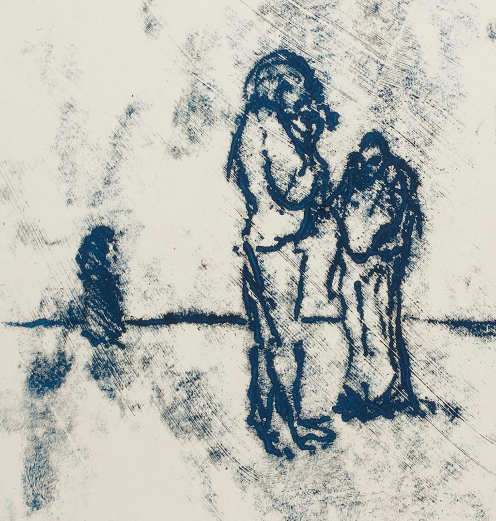 Unknown Figurative Print - Figures - Monotype On Paper - 1983 