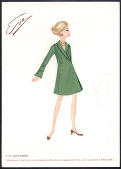 Five Italian 1960s Women's Fashion Design Illustration