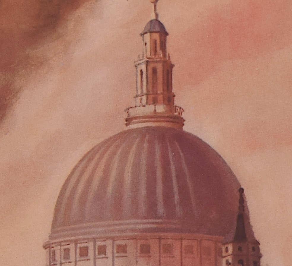 St. Paul's Survives, Nachtlitz in London – 1940 – Print von Unknown