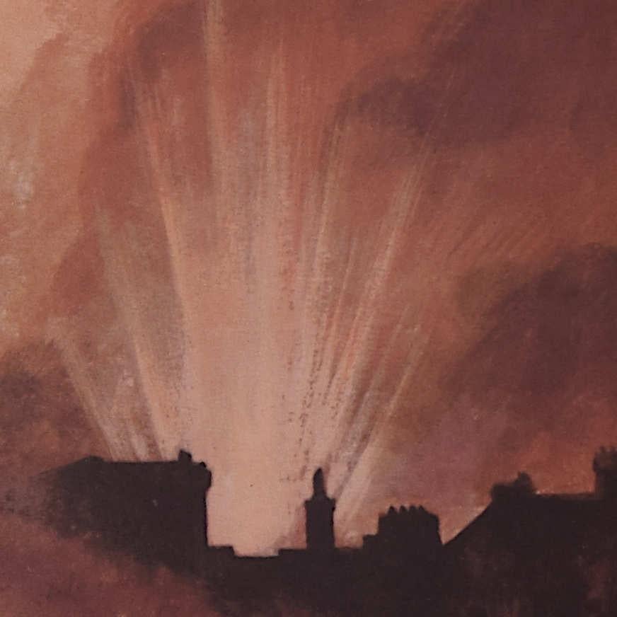 St. Paul's Survives, Nachtlitz in London – 1940 (Schwarz), Landscape Print, von Unknown