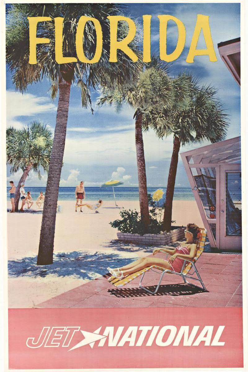 Unknown Landscape Print - Florida Jet National original vintage travel poster