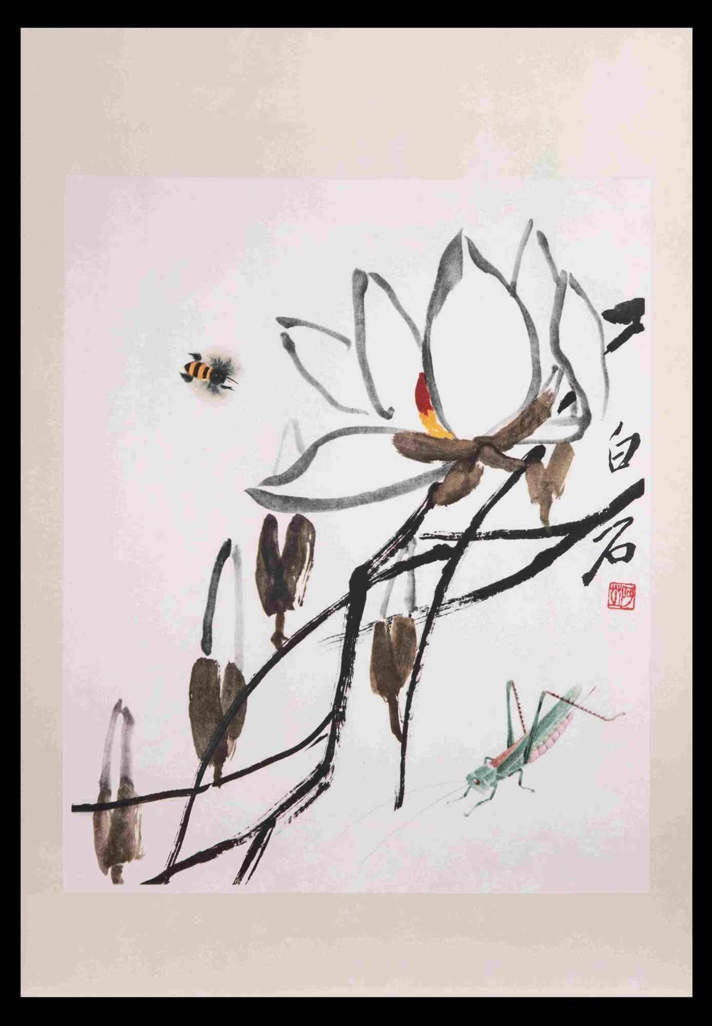 Flowers and Bugs - Print - Early 20th Century