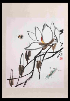 Flores y bichos - Grabado - Principios del siglo XX