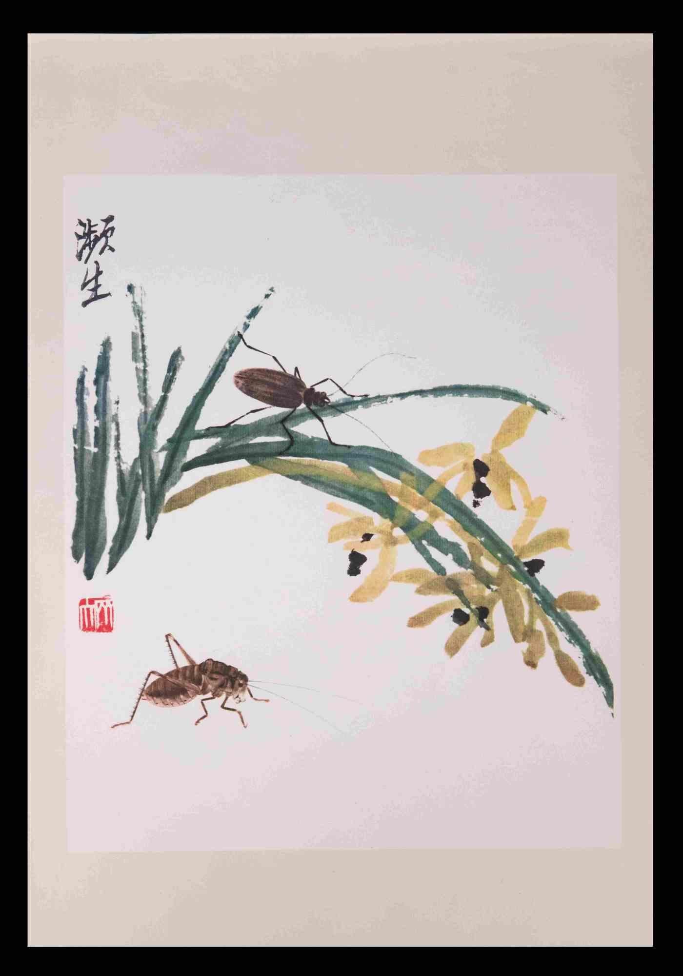 Flowers and Bugs - Print - Early 20th Century