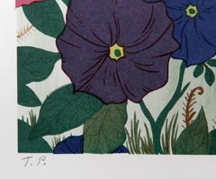 Flowers, Folk Art Screenprint by Jack Hofflander