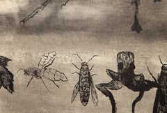 Fly and Smaller Insects from A Bestiary, Modern Lithograph by Aubrey Schwartz