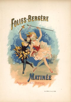 "Folies Bergère Matinée" French lithograph poster, printed in 1897