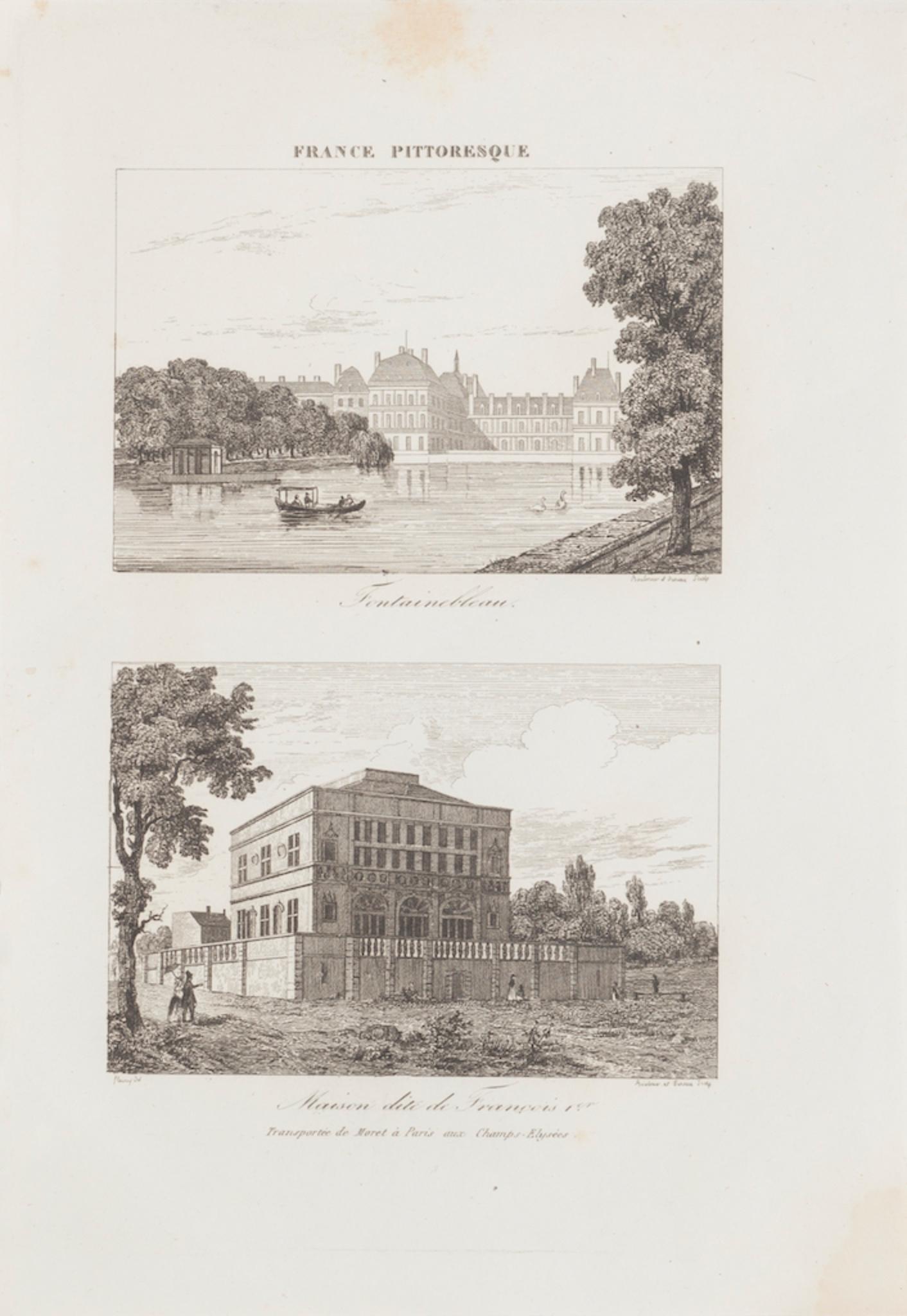 Unknown Landscape Print – Fontainebleau – Lithographie – 19. Jahrhundert