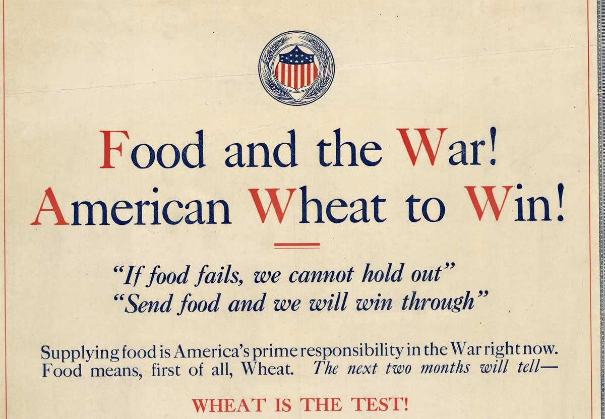 Il cibo e la guerra! Poster vintage originale della Prima Guerra Mondiale del 1918 circa - Art Accademia di Unknown