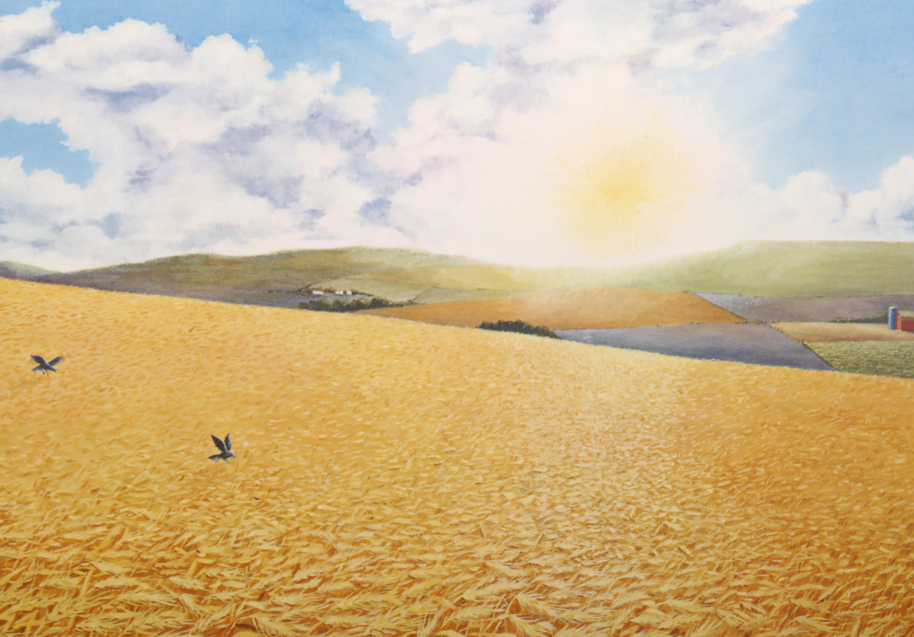 For Amber Waves of Grain, Photorealist Lithograph by Raymond Hosford For Sale 1