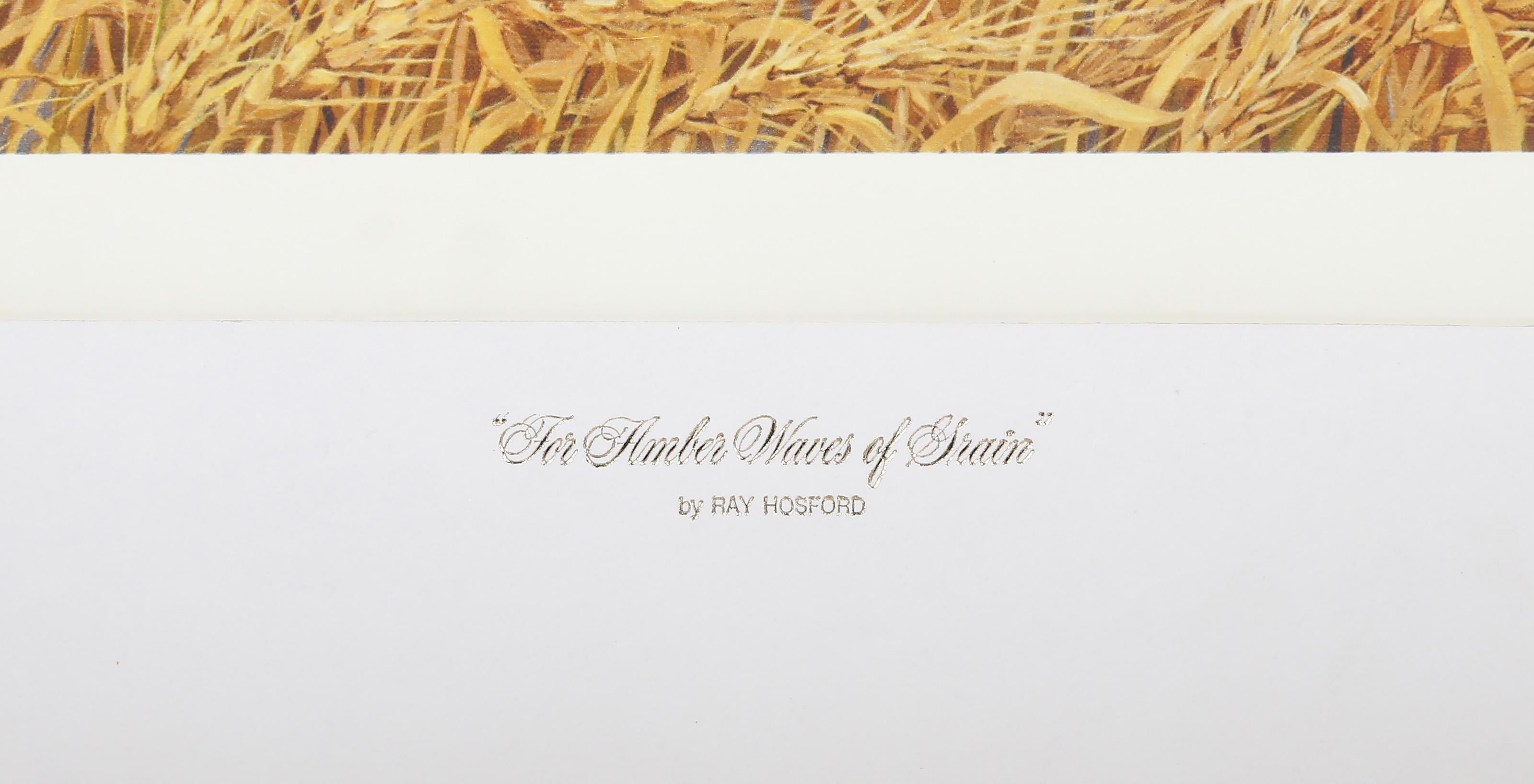 For Amber Waves of Grain, Photorealist Lithograph by Raymond Hosford For Sale 2