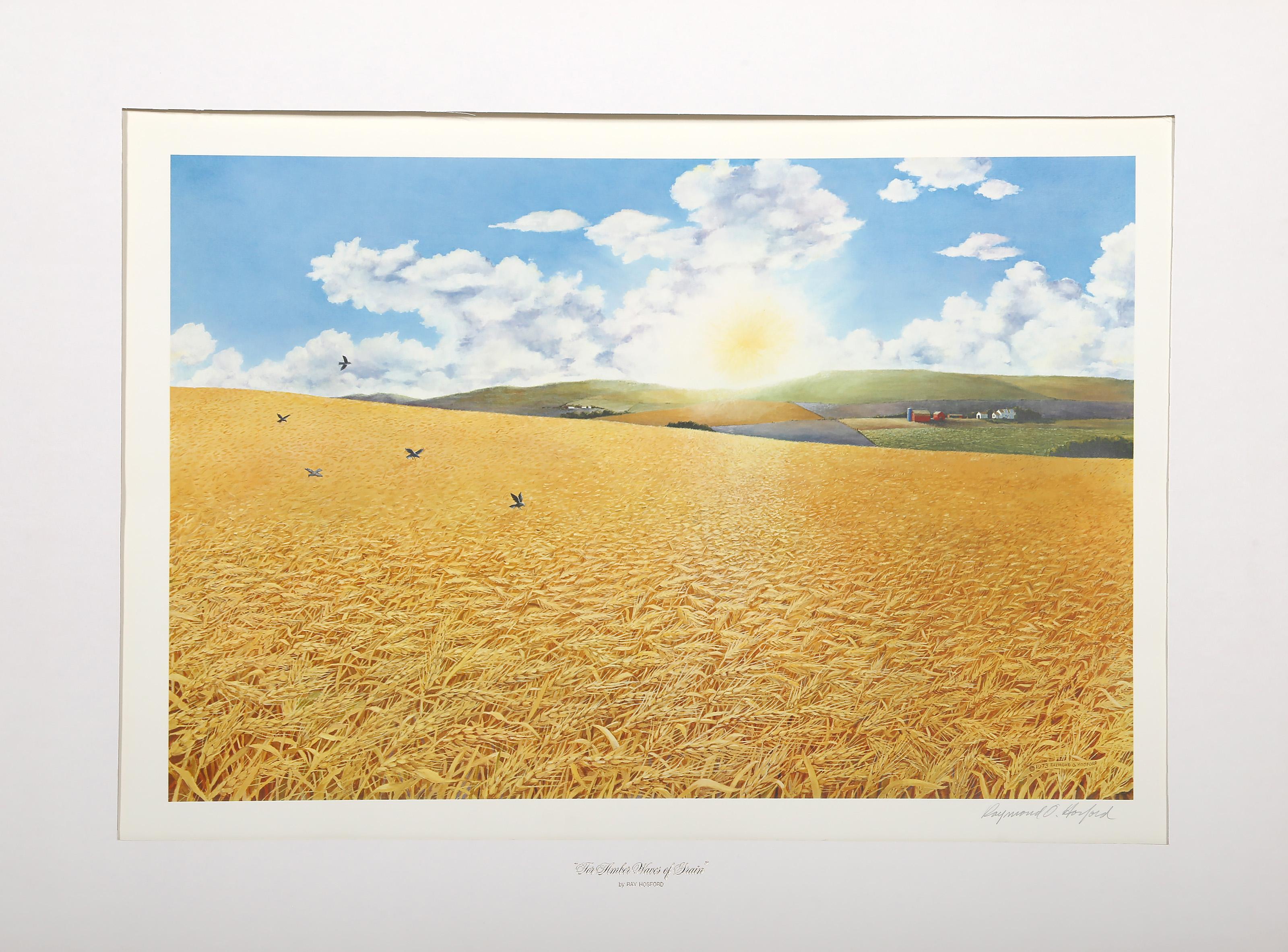 For Amber Waves of Grain, Photorealist Lithograph by Raymond Hosford For Sale 3